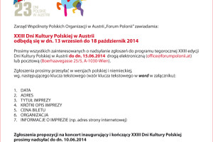 23. Dni Kultury Polskiej w Austrii.