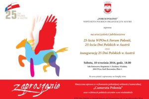 Zaproszenie na uroczystości rocznicowe Forum Polonii Zaproszenie na uroczystości rocznicowe Forum Polonii