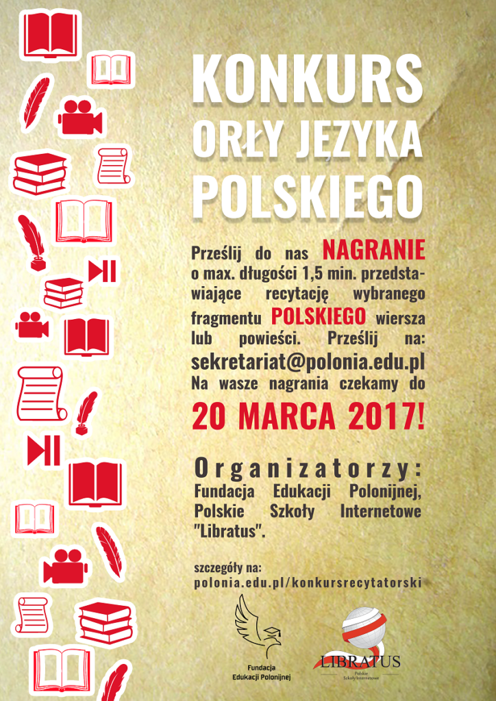 Plakat - Konkurs Orły języka polskiego