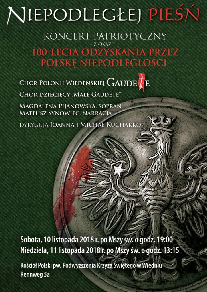 Koncert Patriotyczny z okazji 100-lecia odzyskania przez Polskę niepodleglosci