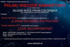 Polski wieczór kabaretowy w ramach akcji „Długie noce praw człowieka”