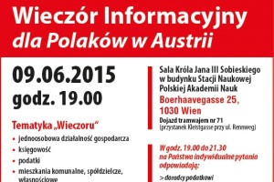 WAŻNE ! Wieczór informacyjny dla Polaków w Austrii.